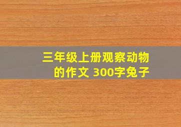 三年级上册观察动物的作文 300字兔子